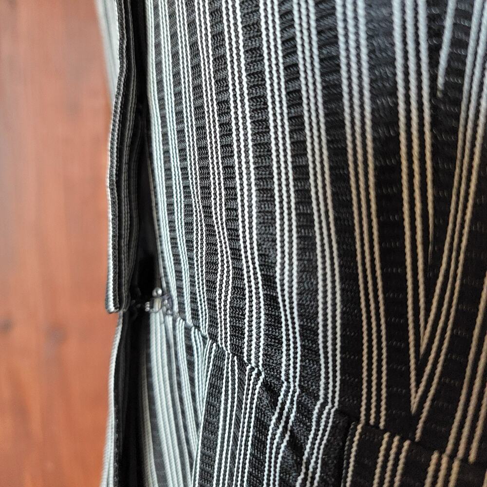 Vintage Miss Marilyn of Dallas 50s Black & White Striped Dress Collared Buttons - Picture 9 of 16